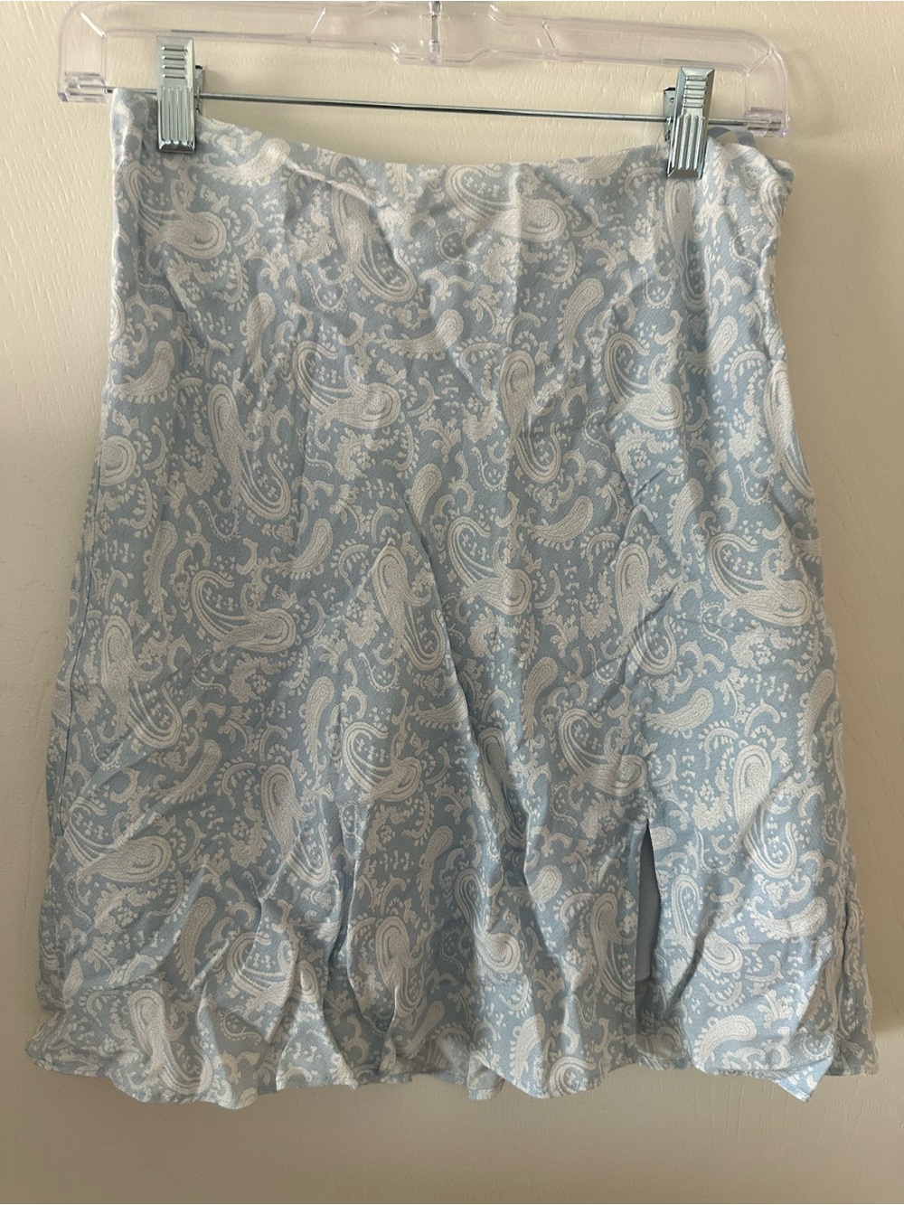 Cotton Candy Pale Blue & White Paisley A-Line Skirt